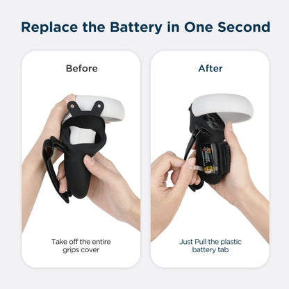 KIWI design Controller Grips Cover with Battery Opening for Quest 2 - product details replace battery - b.savvi