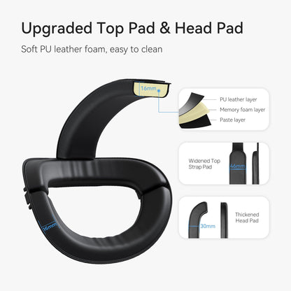 KIWI design Head Strap for Quest 2 Improved Support & Comfort - product details upgraded top & head pad  - b.savvi