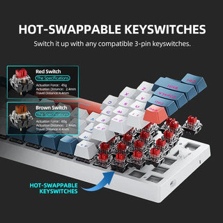 Machenike K500-B61 Mini Mechanical Gaming Keyboard 60% RGB Backlit 61Keys - product details hot swappable - b.savvi