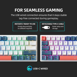 Machenike K500-B61 Mini Mechanical Gaming Keyboard 60% RGB Backlit 61Keys - product details seamless gaming - b.savvi