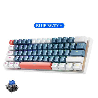 Machenike K500-B61 Mini Mechanical Gaming Keyboard 60% RGB Backlit 61Keys - product variant blue switch front angled view - b.savvi