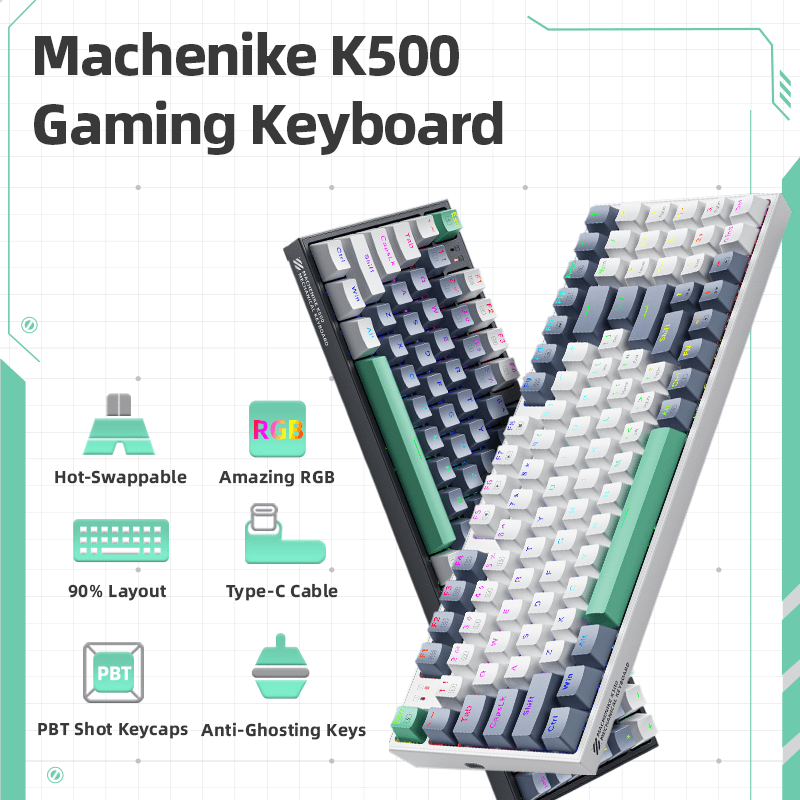 Machenike K500 Mechanical Gaming Keyboard RGB Backlit 94 Keys - product details keypoints - b.savvi