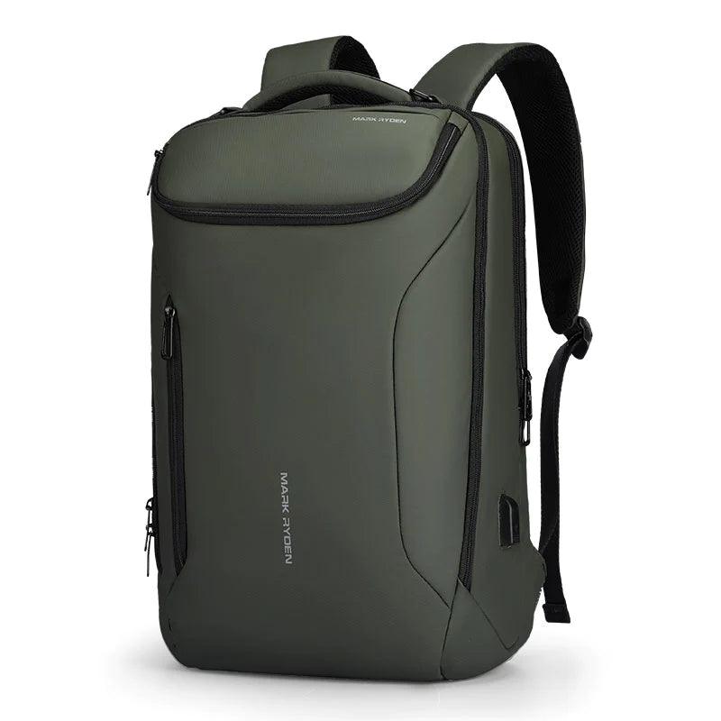 Mark Ryden Compacto Pro Backpack for 15.6-inch Laptop - product variant green front angled view 3 pocket - b.savvi