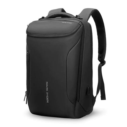 Mark Ryden Compacto Pro Backpack for 15.6-inch Laptop - product variant black front angled view 3 pocket - b.savvi