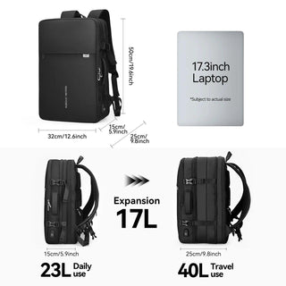 Mark Ryden Pathrato Large Backpack Expandable 40L for 17.3-inch Laptop - product details size - b.savvi