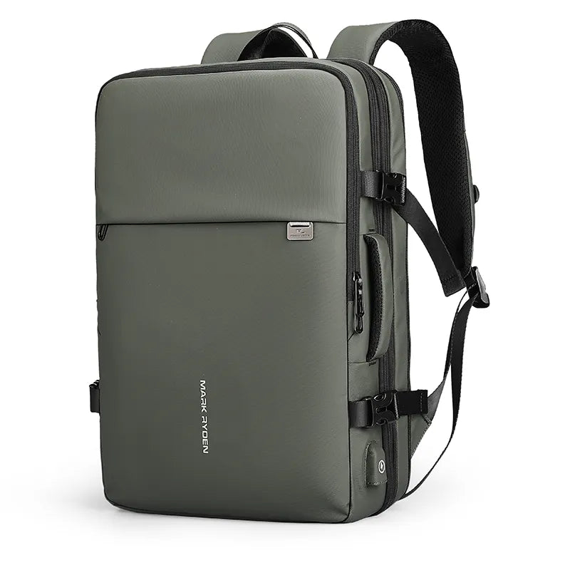 Mark Ryden Pathrato Large Backpack Expandable 40L for 17.3-inch Laptop - product variant green front angled view - b.savvi