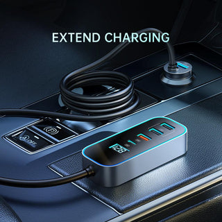 Mcdodo 107W Car Charger 5 Port USB PD 1.5m Extension Cable - product details extend charging - b.savvi