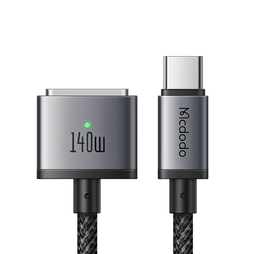 Mcdodo 140W PD USB C to MagSafe 3 Magnetic Cable Charging for MacBook Pro Air (2m) - product main grey front view - b.savvi