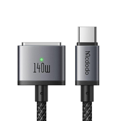 Mcdodo 140W PD USB C to MagSafe 3 Magnetic Cable Charging for MacBook Pro Air (2m) - product main grey front view - b.savvi