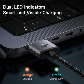 Mcdodo 140W PD USB C to MagSafe 3 Magnetic Cable Charging for MacBook Pro Air (2m) - product details dual led indicators - b.savvi