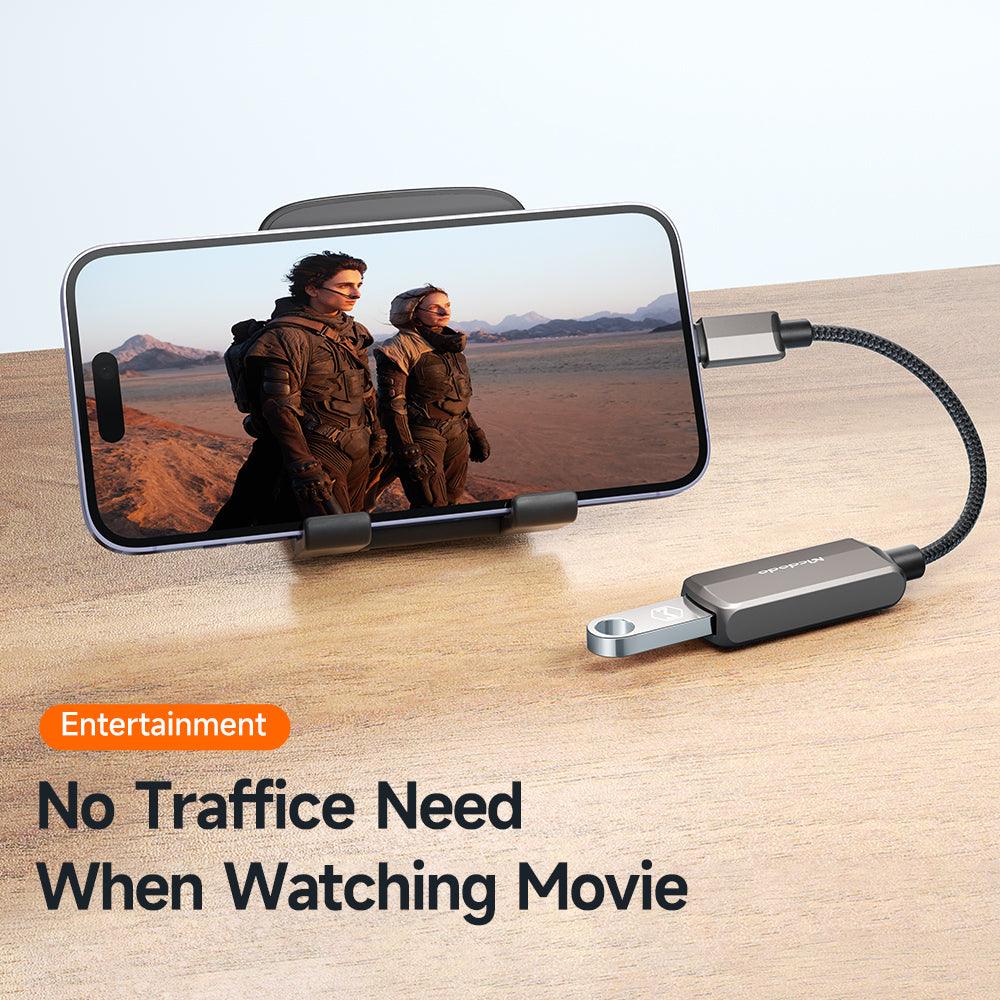 Mcdodo 2 in 1 Adapter Lightning to USB OTG Flash Drive, 2.4A Charging - product details watch video - b.savvi