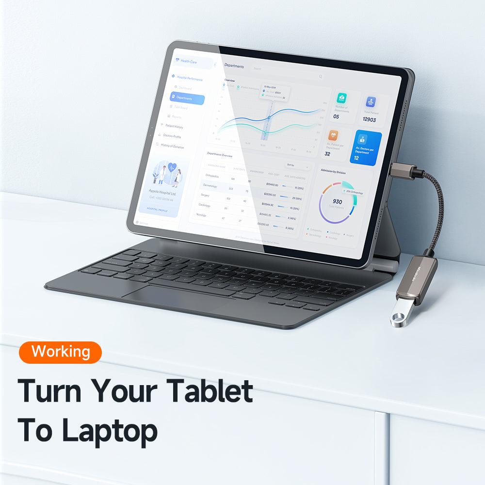 Mcdodo 2 in 1 Adapter Lightning to USB OTG Flash Drive, 2.4A Charging - product details turn tablet to laptop - b.savvi