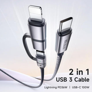 Mcdodo 2 in 1 USB 3.1 Gen2 10Gbps Cable for Lightning & USB C 100W 5A Charging - product details usb3 cable - b.savvi