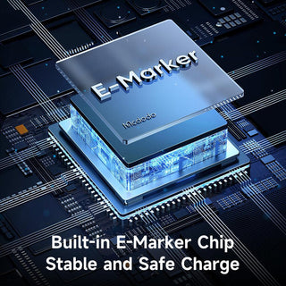 Mcdodo 2 in 1 USB 3.1 Gen2 10Gbps Cable for Lightning & USB C 100W 5A Charging - product details e marker chip - b.savvi