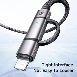 Mcdodo 2 in 1 USB 3.1 Gen2 10Gbps Cable for Lightning & USB C 100W 5A Charging - product details tight interface - b.savvi