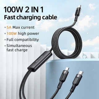 Mcdodo 2 in 1 USB C to USB C & Lightning Cable 100W 5A. 1.2m - product details fast charging - b.savvi