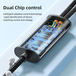 Mcdodo 2 in 1 USB C to USB C & Lightning Cable 100W 5A. 1.2m - product details dual chip control - b.savvi