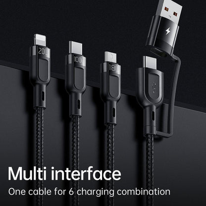 Mcdodo 3 in 2 USB to Lightning USB C Micro USB Cable PD 100W 6A. 1.2m - product details multi interface - b.savvi