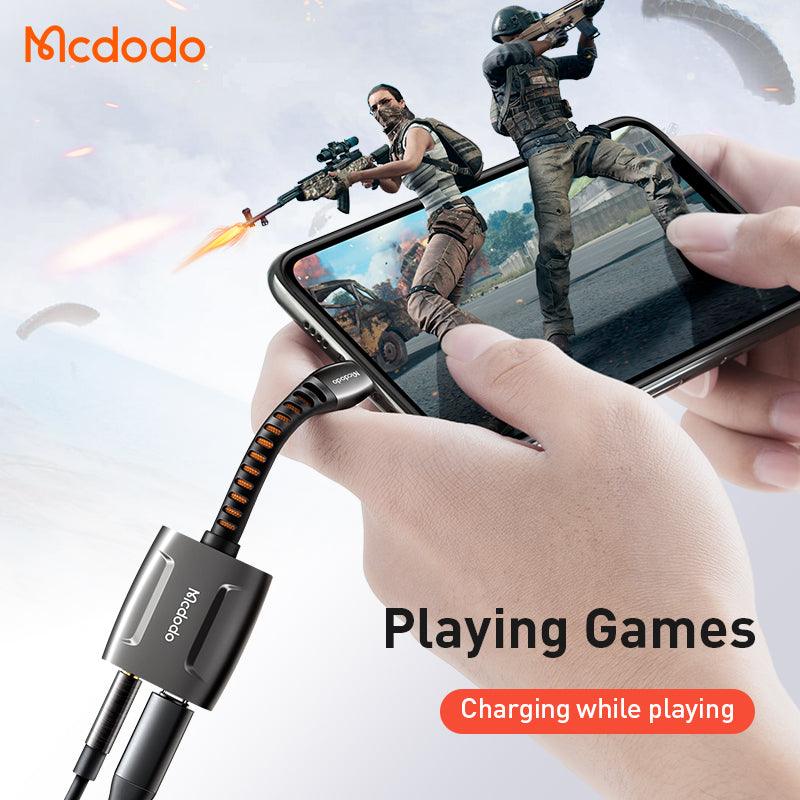 Mcdodo Audio Adapter Lightning to 3.5mm Splitter Earphone Music Calls Charging - product details playing games while charging - b.savvi