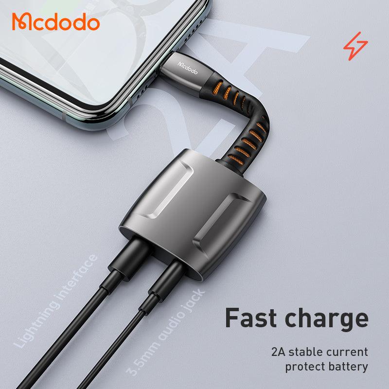 Mcdodo Audio Adapter Lightning to 3.5mm Splitter Earphone Music Calls Charging - product details fast charge 2a current - b.savvi