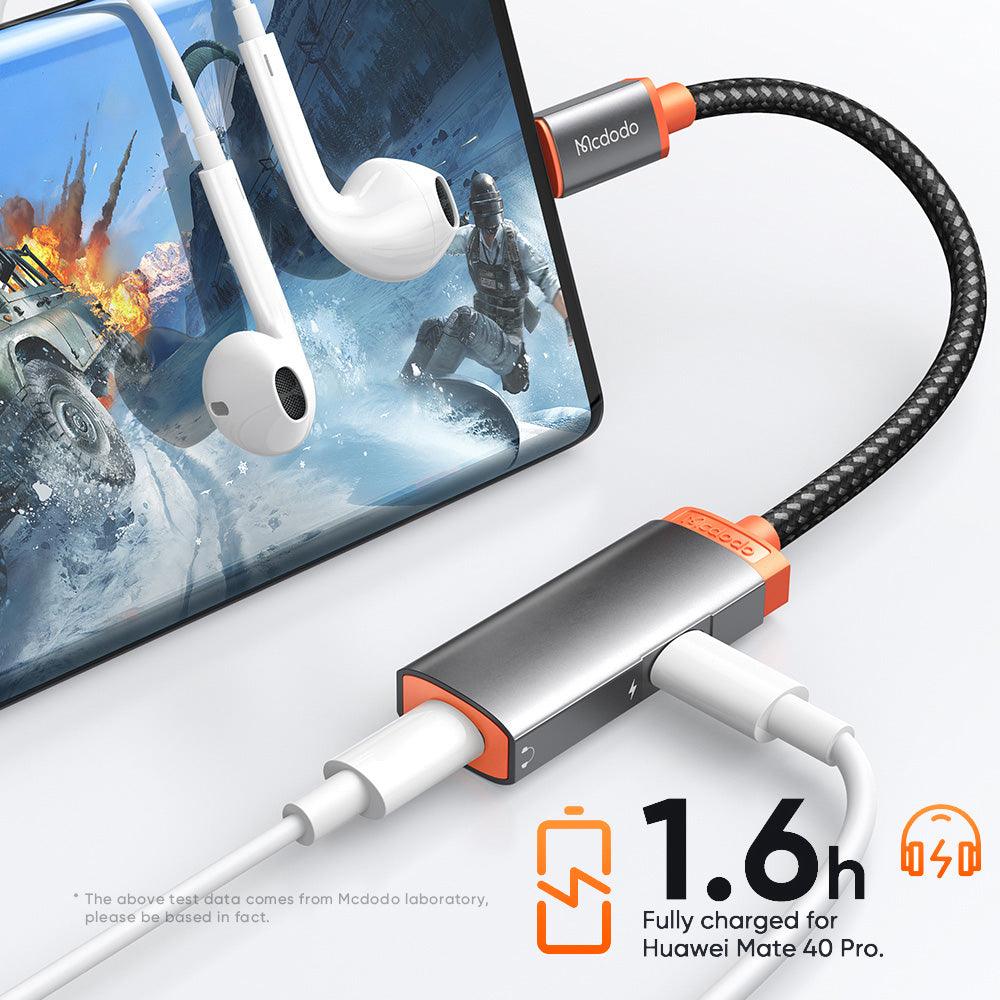 Mcdodo Audio Adapter USB C to 3.5mm Splitter DAC Earphone Music Call 60W - product details 1.6hours fully charge huawei mate 40 pro - b.savvi