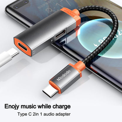 Mcdodo Audio Adapter USB C to 3.5mm Splitter DAC Earphone Music Call 60W - product details enjoy music while charging - b.savvi