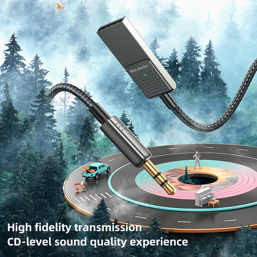 Mcdodo Car Bluetooth 5.1 Receiver USB Aux Adapter with 3.5mm Built-in Mic - product details high fidelity transmission - b.savvi