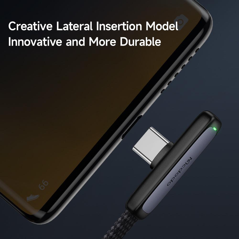 Mcdodo Slim 90 Degree USB C Flat Cable 100W 6A (1.2m) - product details creative lateral insertion - b.savvi
