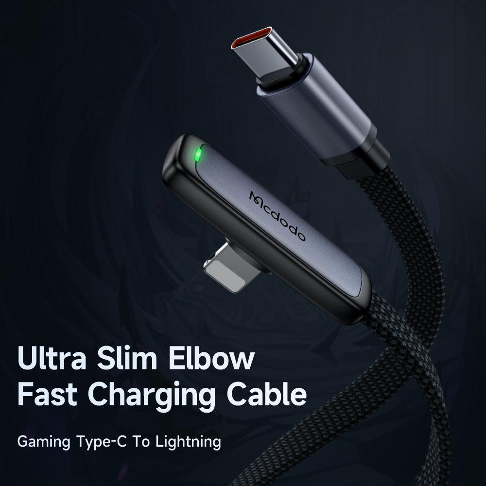 Mcdodo Slim 90 Degree USB C to Lightning Flat Cable 36W - product details ultra slim elbow cable - b.savvi