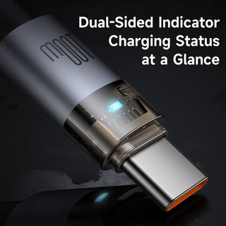 Metallic USB adapter with dual-sided indicator on a dark background