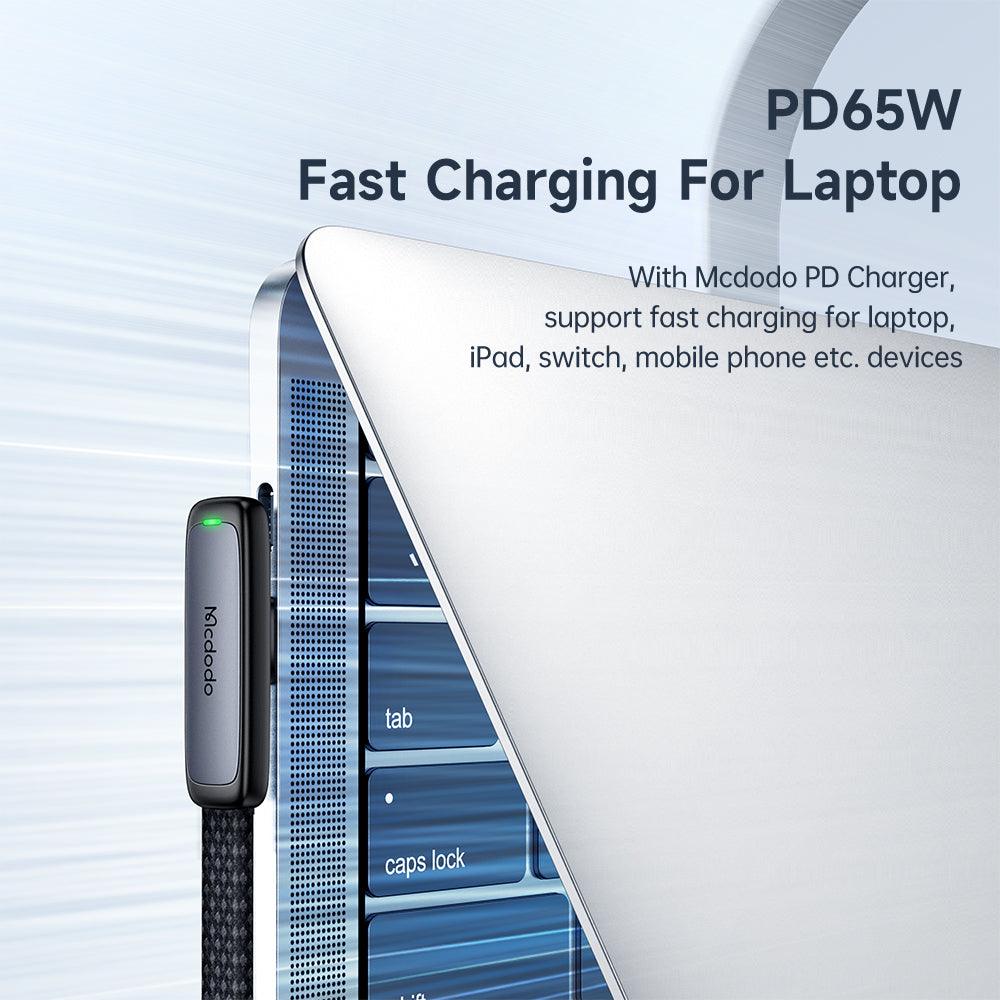 Mcdodo USB C to USB C 90 Degree Slim Flat Cable 65W 3.25A (1.2m) - product details pd65w fast charge laptop - b.savvi
