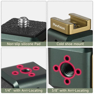 MINIFOCUS Multi-Hole Screws Adapter with Cold Shoe Mounts 1/4'' & 3/8'' Thread - product details - b.savvi