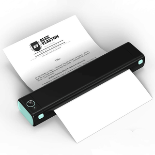 Phomemo M08F A4 Wireless Portable Thermal Printer - product main black front angled view - b.savvi