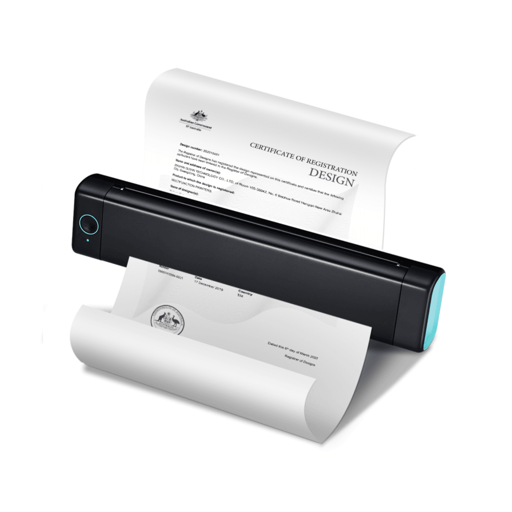 Phomemo M08F A4 Wireless Portable Thermal Printer - product variant black green front angled view - b.savvi