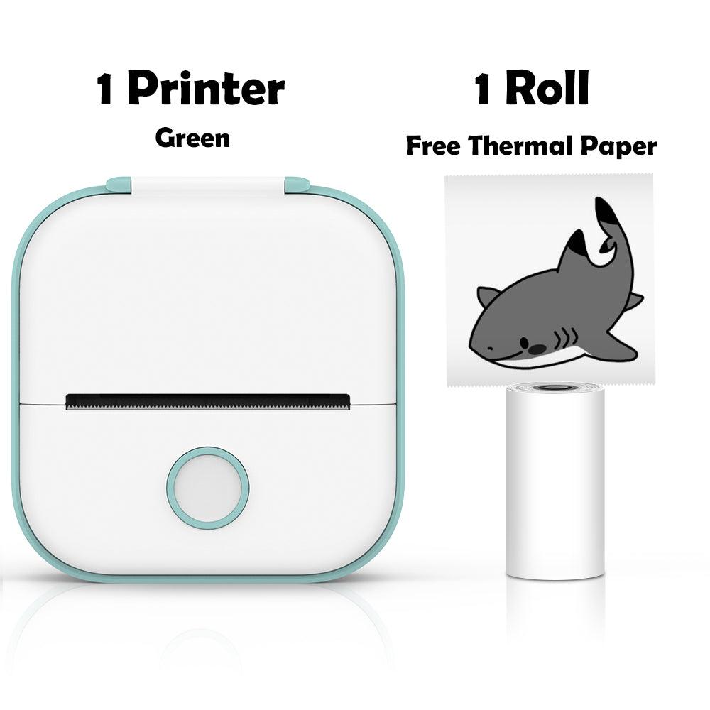 Phomemo T02 Mini Portable Thermal Printer Self-adhesive Sticker Label - product variant green front view 1 roll - b.savvi
