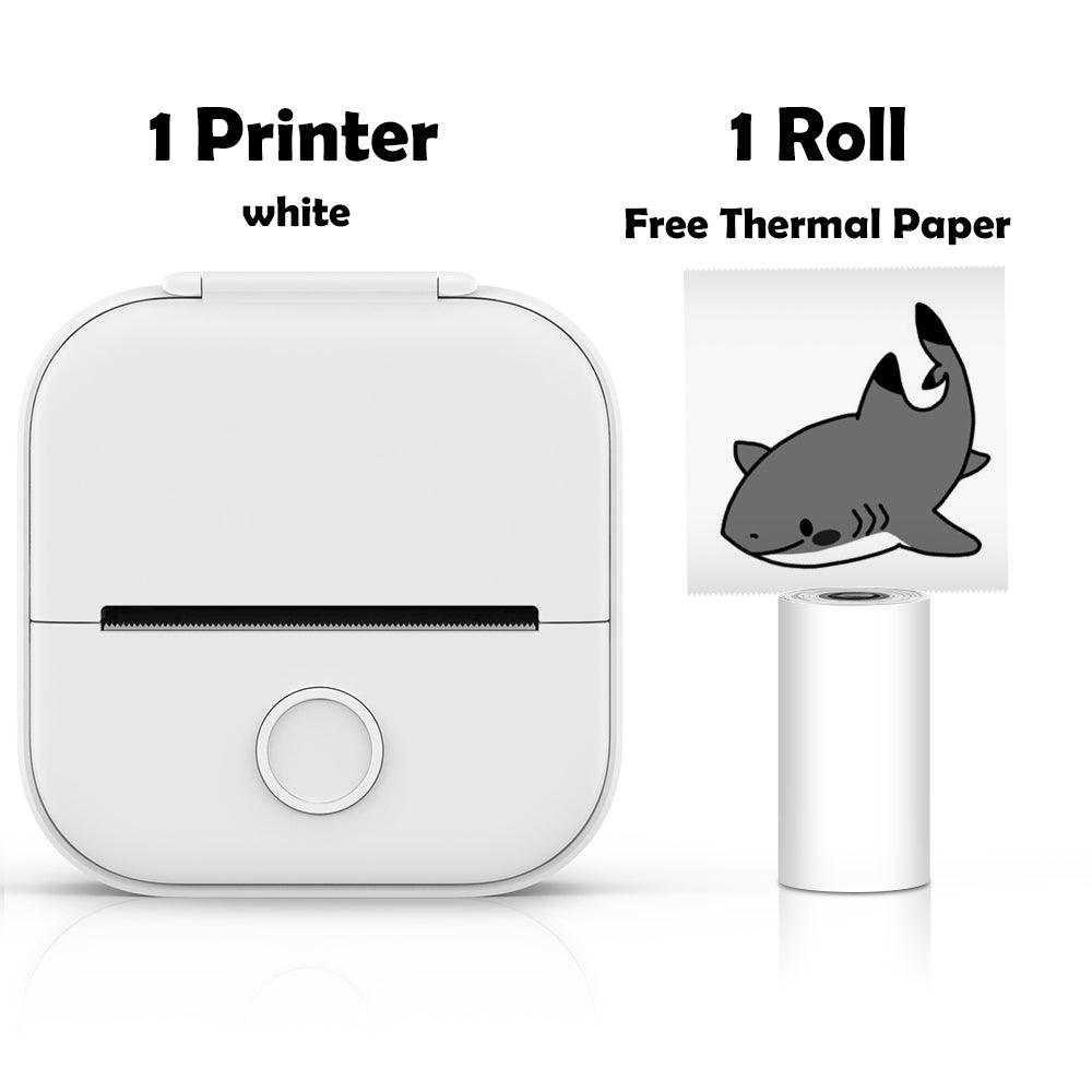 Phomemo T02 Mini Portable Thermal Printer Self-adhesive Sticker Label - product variant white front view 1 roll - b.savvi