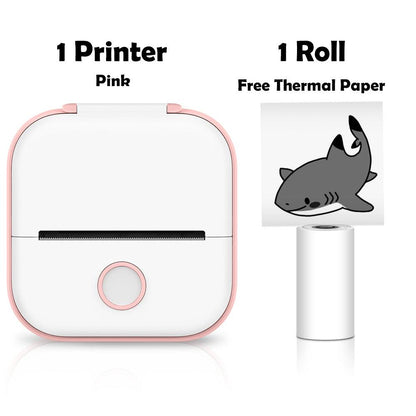 Phomemo T02 Mini Portable Thermal Printer Self-adhesive Sticker Label - product variant pink front view 1 roll - b.savvi