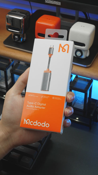 Mcdodo Audio Adapter USB C to 3.5mm Splitter DAC Earphone Music Call 60W