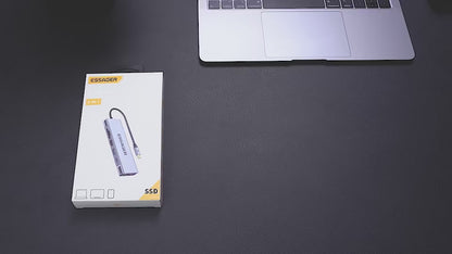 Essager 8-in-1 USB C Hub with 10Gbps M.2 NVMe SSD Enclosure