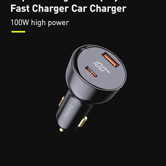 Baseus 100W Car Charger USB C Dual Port PD QC 3.0 Fast Charging - product video overview - b.savvi