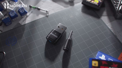 Ugreen USB Bluetooth 5.3 Adapter aptX HD Audio Transmitter with 3.5mm Microphone