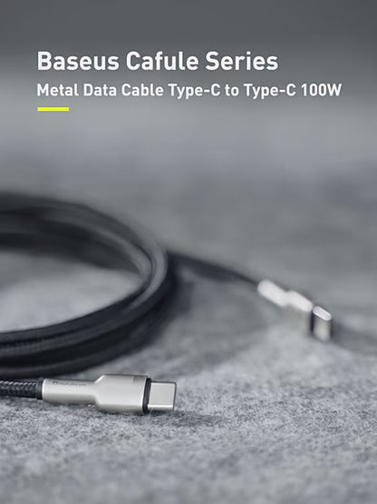 Baseus Cafule Metal USB C to USB C Fast Charger Cable 100W PD 5A Charging