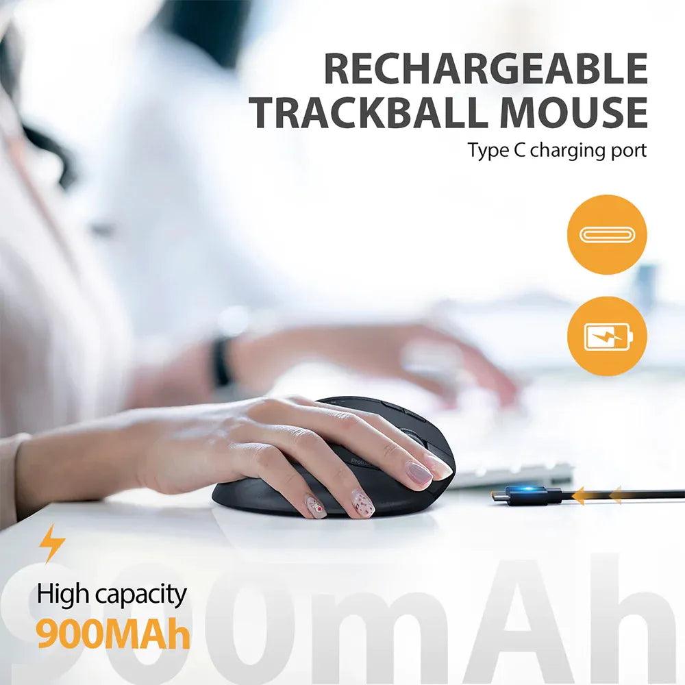 ProtoArc Ergonomic Wireless Bluetooth Trackball Mouse - product details rechargeable - b.savvi