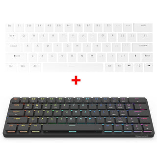 Redragon Elise Pro K624P Low-Profile Mechanical Wireless Gaming Keyboard 63 Key - product variant black front angled view black white keycaps - b.savvi