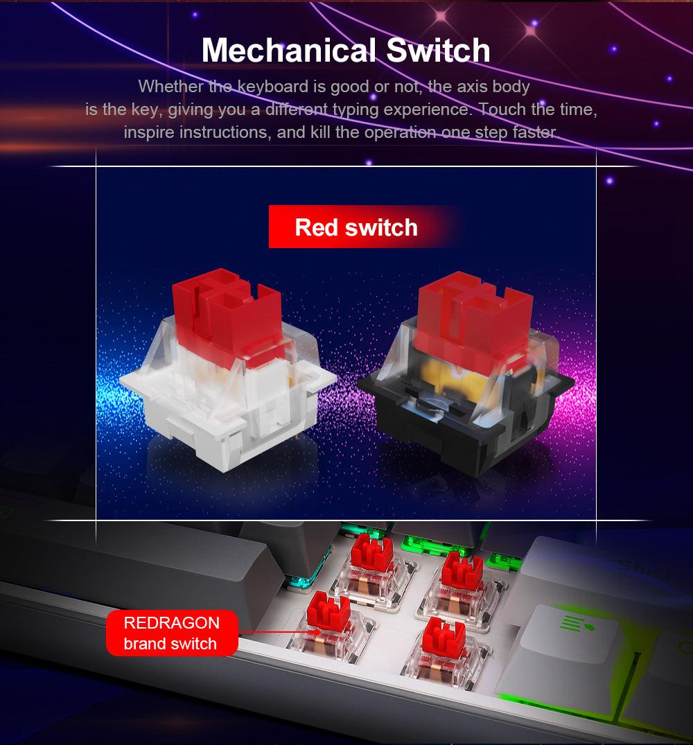 Redragon Fizz K617 RGB Mechanical Gaming Keyboard Wired 60% - product details red switch - b.savvi