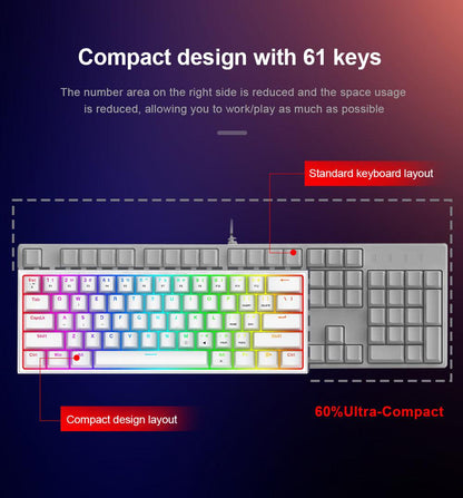 Redragon Fizz K617 RGB Mechanical Gaming Keyboard Wired 60% - product details compact design - b.savvi