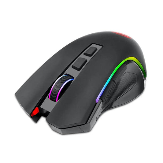 Redragon Griffin M602-KS RGB Wireless Gaming Mouse - product main black front angled view - b.savvi