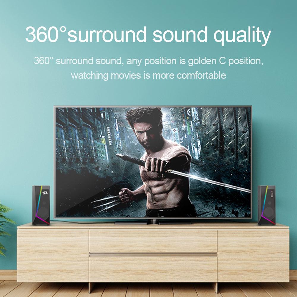 Redragon GS520 Anvil RGB Desktop Stereo Speakers - product details surround sound quality - b.savvi