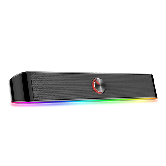 Redragon GS560 Adiemus RGB Gaming Soundbar - product main black front angled view - b.savvi