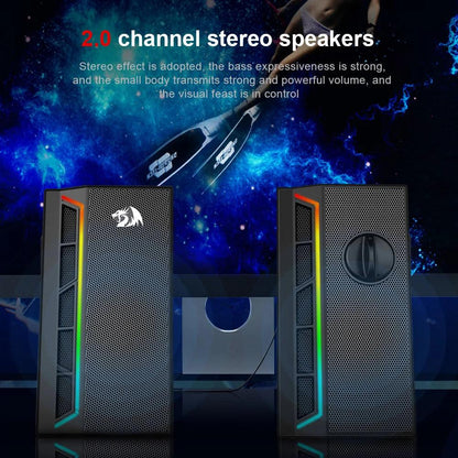 Redragon GS580 Calliope RGB Desktop Stereo Speakers - product details 2.0 channel stero - b.savvi